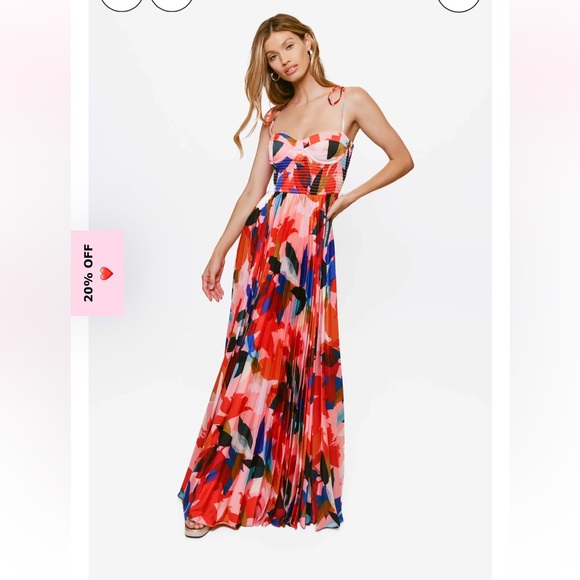 Hutch Dresses & Skirts - Hutch ayla dress Colorful Floral satin Maxi Dress large NWT‎